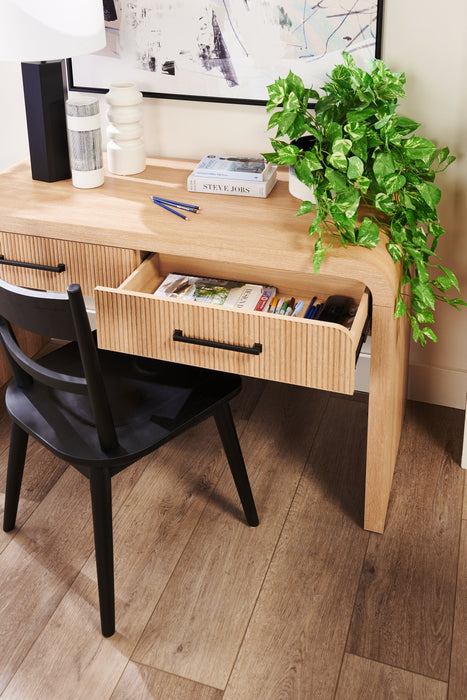Lenore 59” Modern Sofa Table with Storage - Natural