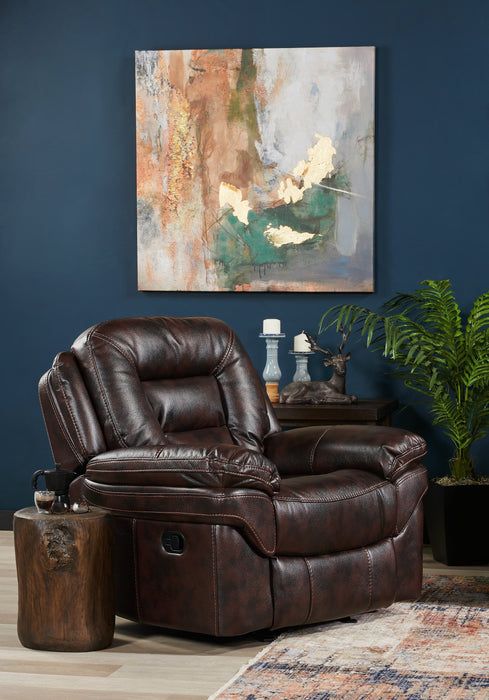 Leo Leath-Aire® Fabric Rocker Recliner - Walnut
