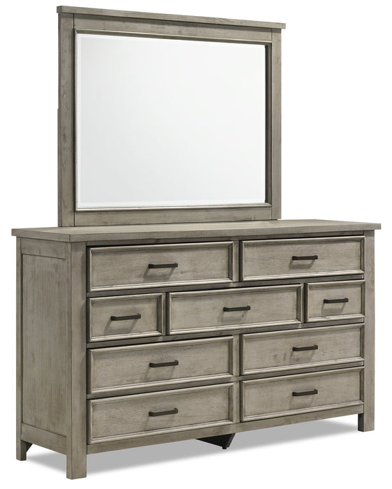 Levi Bedroom Dresser Mirror, Wood - Drift Grey 