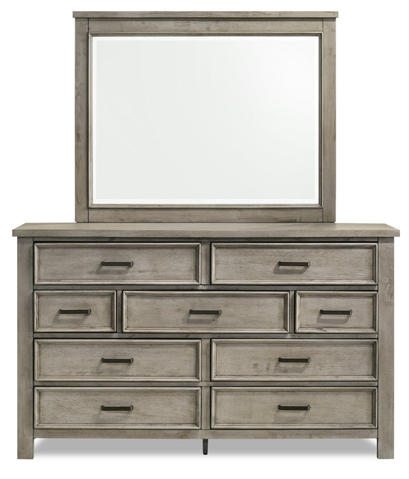 Levi Bedroom Dresser Mirror, Wood - Drift Grey 