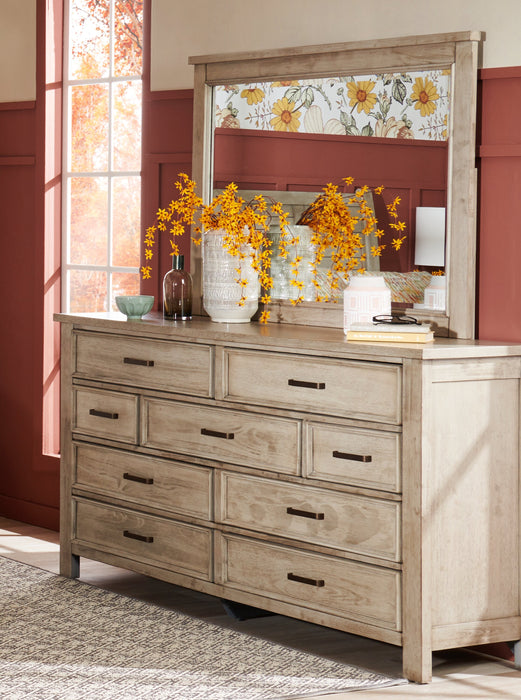 Levi Bedroom 9-Drawer Dresser, 67\"W x 38\"H, Wood - Drift Grey 
