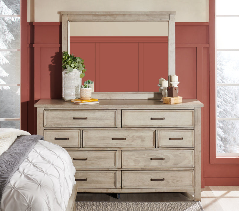 Levi Bedroom Dresser Mirror, Wood - Drift Grey 
