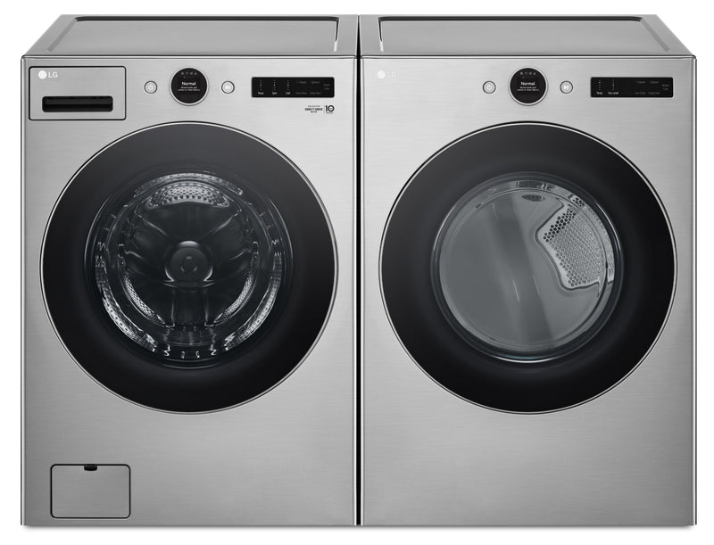 LG 5.2 Cu. Ft. Front-Load Washer and 7.4 Cu. Ft. Electric Dryer with TurboSteam® 