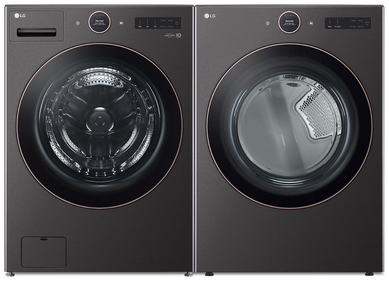 LG 5.8 Cu. Ft. Front-Load Washer and 7.4 Cu. Ft. Electric Dryer with TurboSteam® 