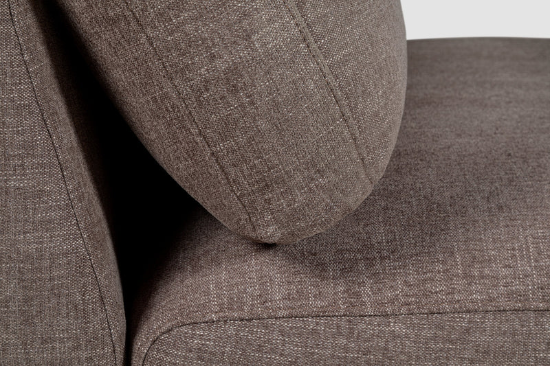 Kort & Co. Lotus Modular 36.5\" Chenille Fabric Armless Chair with Feather Down Cushions - Coffee Brown 