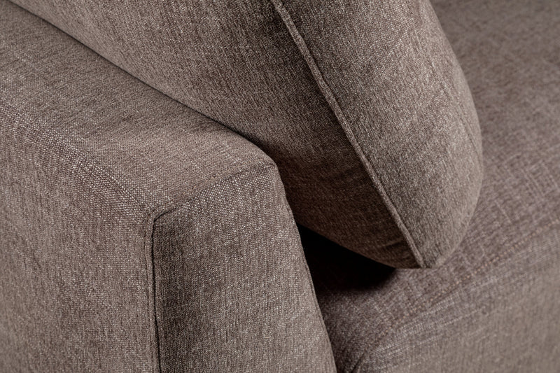Kort & Co. Lotus Modular 36.5\" Chenille Fabric Armless Chair with Feather Down Cushions - Coffee Brown 