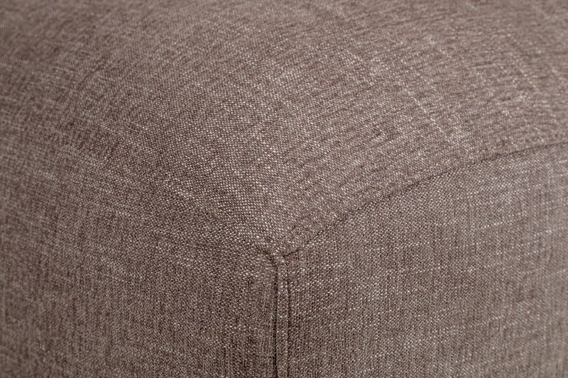 Kort & Co. Lotus Modular 40\" Chenille Fabric Corner Chair with Feather Down Cushions - Coffee Brown 