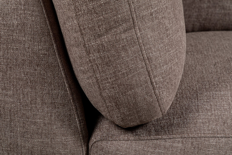 Kort & Co. Lotus Modular 40\" Chenille Fabric Corner Chair with Feather Down Cushions - Coffee Brown 