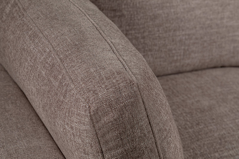 Kort & Co. Lotus Modular 40\" Chenille Fabric Corner Chair with Feather Down Cushions - Coffee Brown 