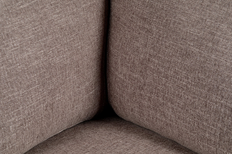 Kort & Co. Lotus Modular 40\" Chenille Fabric Corner Chair with Feather Down Cushions - Coffee Brown 