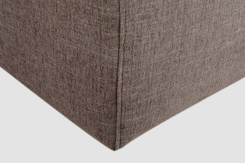 Kort & Co. Lotus Modular 40\" Chenille Fabric Corner Chair with Feather Down Cushions - Coffee Brown 