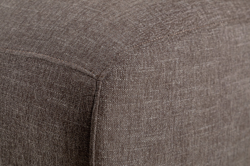 Kort & Co. Lotus Modular 42.5\" Chenille Fabric Left-Facing Chair with Feather Down Cushions - Coffee Brown 
