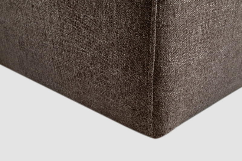 Kort & Co. Lotus Modular 42.5\" Chenille Fabric Left-Facing Chair with Feather Down Cushions - Coffee Brown 