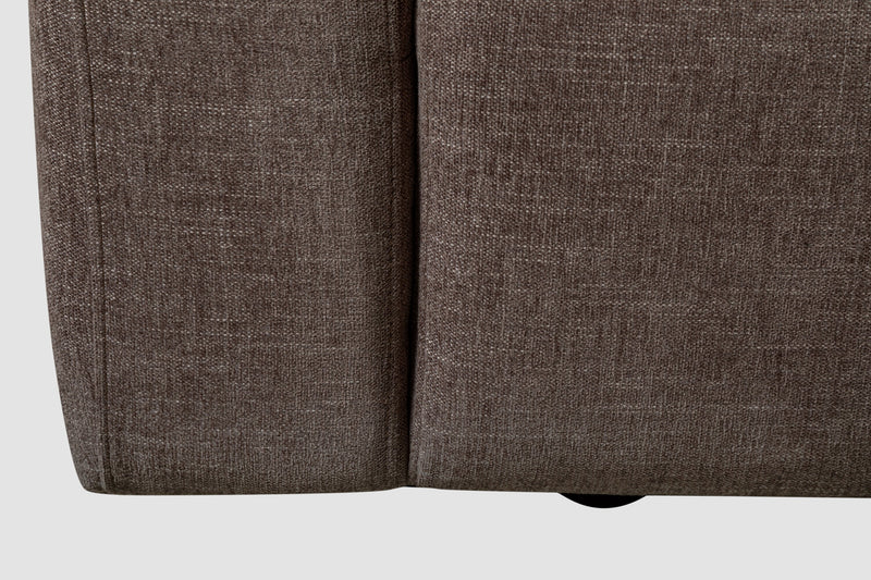 Kort & Co. Lotus Modular 42.5\" Chenille Fabric Left-Facing Chair with Feather Down Cushions - Coffee Brown 
