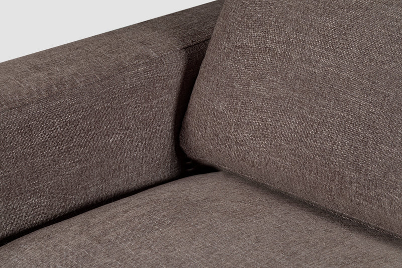 Kort & Co. Lotus Modular 42.5\" Chenille Fabric Left-Facing Chair with Feather Down Cushions - Coffee Brown 
