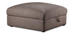 Kort & Co. Lotus Modular 38\" Chenille Fabric Storage Ottoman with Feather Down Cushion - Coffee Brown 
