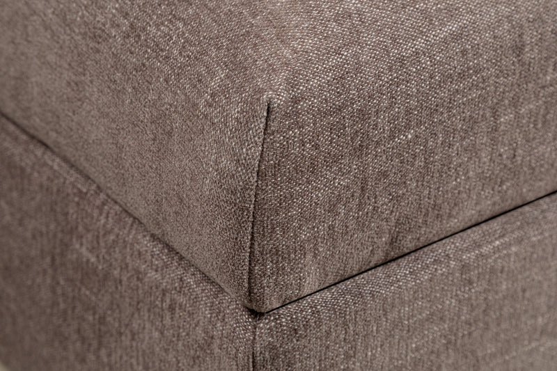 Kort & Co. Lotus Modular 38\" Chenille Fabric Storage Ottoman with Feather Down Cushion - Coffee Brown 