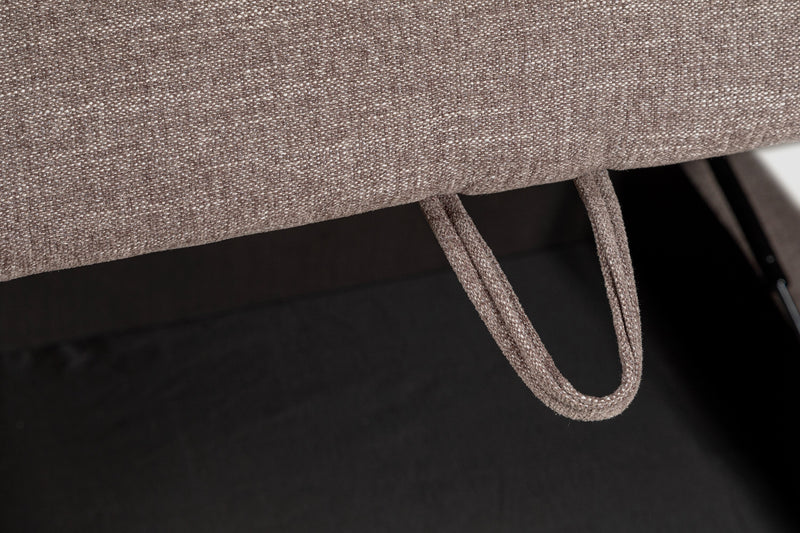 Kort & Co. Lotus Modular 38\" Chenille Fabric Storage Ottoman with Feather Down Cushion - Coffee Brown 