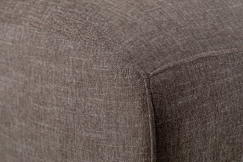 Kort & Co. Lotus Modular 42.5\" Chenille Fabric Right-Facing Chair with Feather Down Cushions - Coffee Brown 