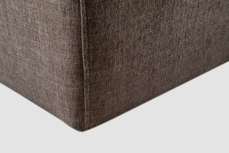 Kort & Co. Lotus Modular 42.5\" Chenille Fabric Right-Facing Chair with Feather Down Cushions - Coffee Brown 