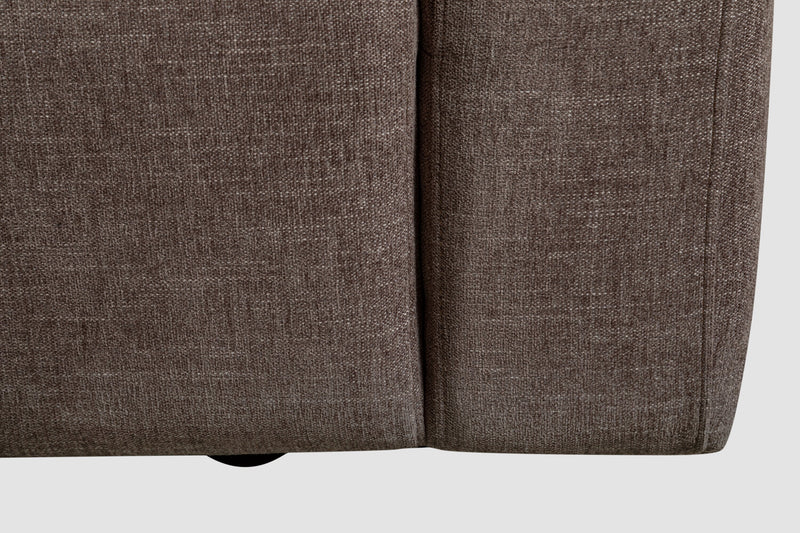 Kort & Co. Lotus Modular 42.5\" Chenille Fabric Right-Facing Chair with Feather Down Cushions - Coffee Brown 