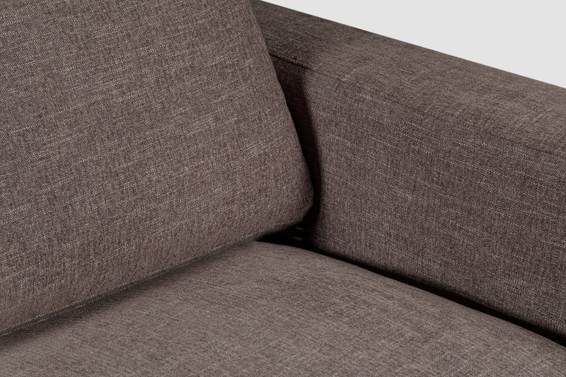 Kort & Co. Lotus Modular 42.5\" Chenille Fabric Right-Facing Chair with Feather Down Cushions - Coffee Brown 