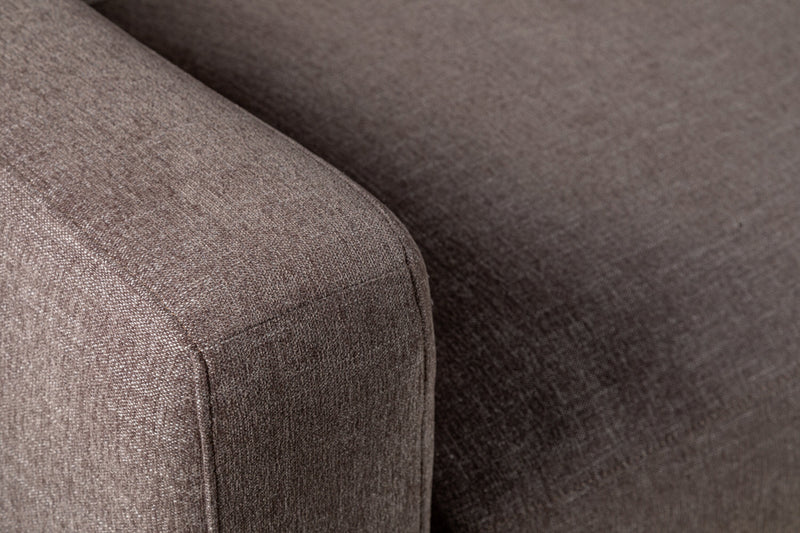 Kort & Co. Lotus Modular 5-Piece Chenille Fabric Sectional with Feather Down Cushions - Coffee Brown 
