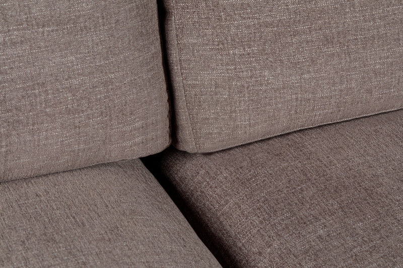 Kort & Co. Lotus Modular 5-Piece Chenille Fabric Sectional with Feather Down Cushions - Coffee Brown 