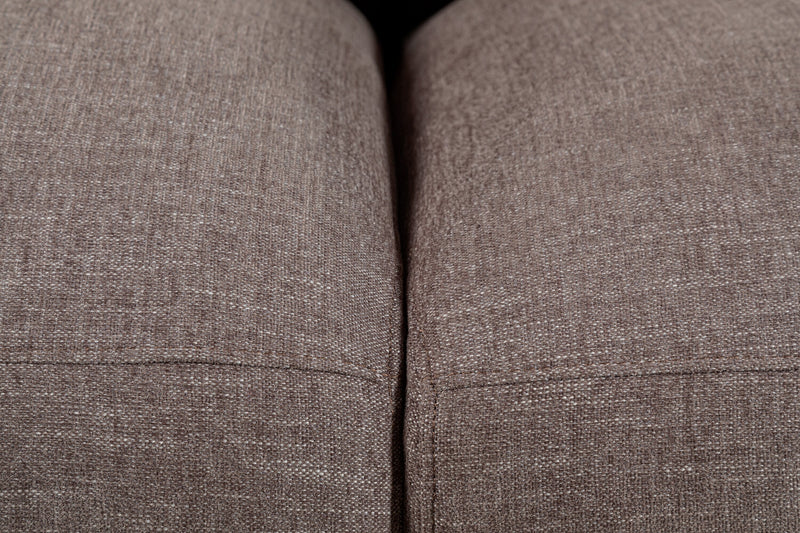 Kort & Co. Lotus Modular 5-Piece Chenille Fabric Sectional with Feather Down Cushions - Coffee Brown 