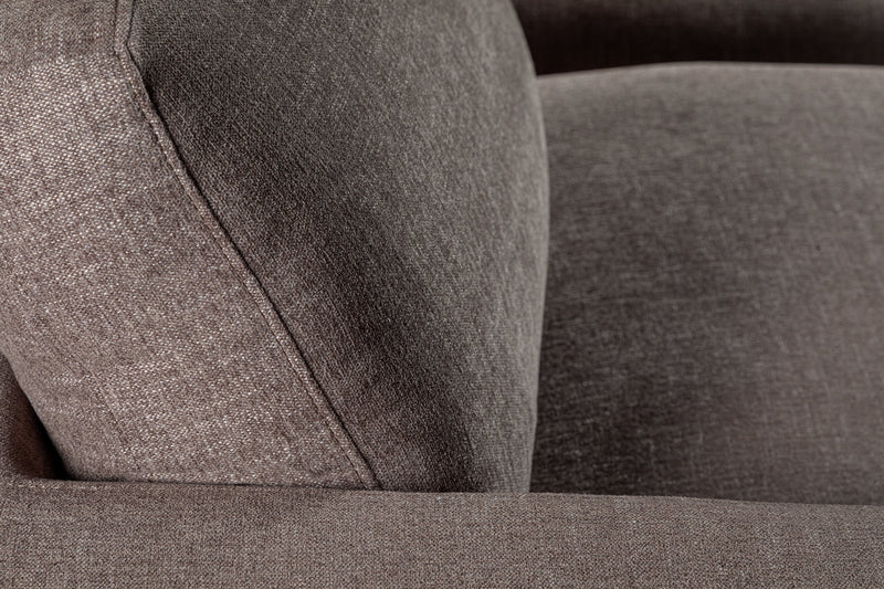 Kort & Co. Lotus Modular 5-Piece Chenille Fabric Sectional with Feather Down Cushions - Coffee Brown 