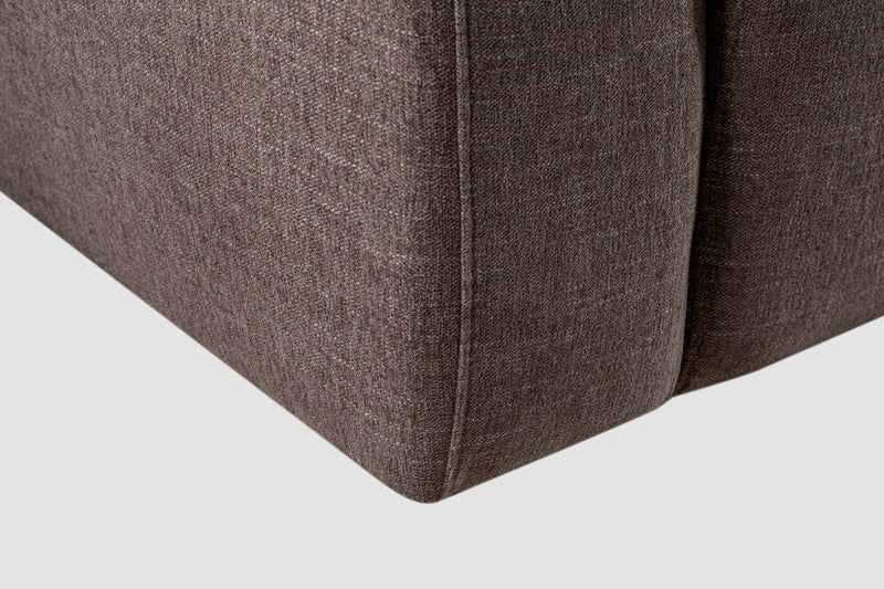 Kort & Co. Lotus Modular 5-Piece Chenille Fabric Sectional with Feather Down Cushions - Coffee Brown 