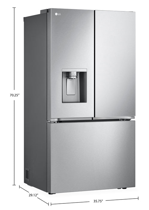 LG 36\" 26 Cu. Ft. French-Door Counter-Depth MAX™ Refrigerator - Smudge Proof Stainless Steel - LRYXC… 