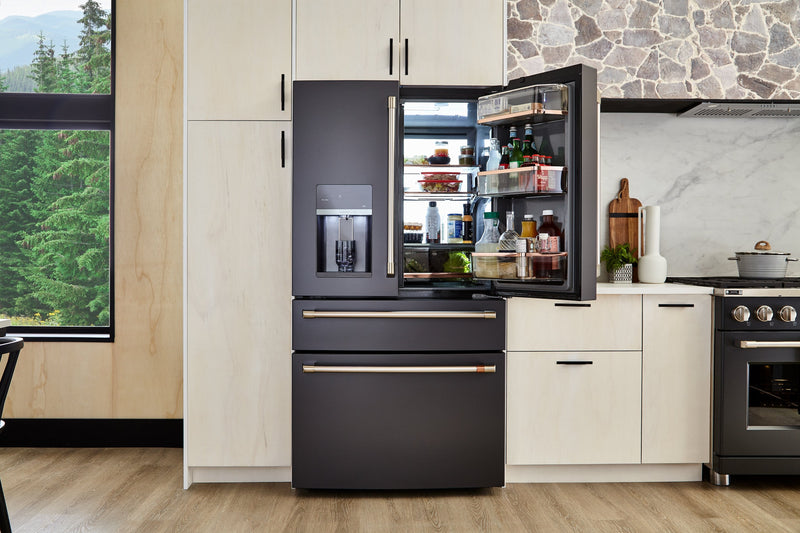 Cafe 36\" 22.3 Cu. Ft. Quad Door Refrigerator - Matte Black - CXE22DP3PD1 