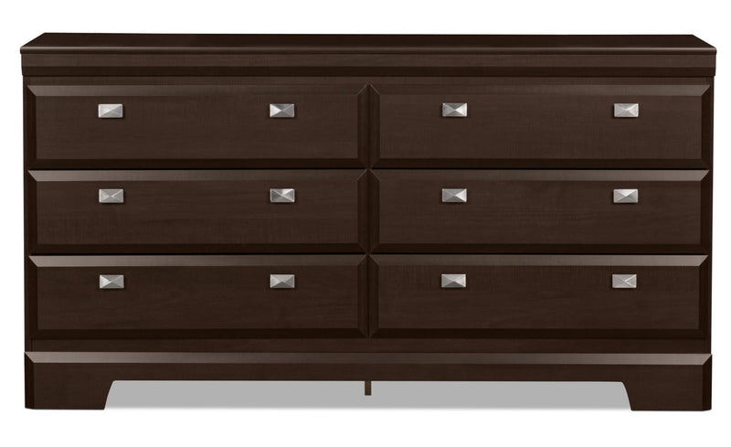 Yorkdale Bedroom 6-Drawer Dresser, 61.4\"W x 32.3\"H, Made in Canada - Brown 