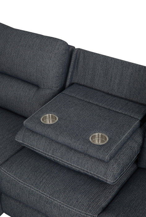 Meadow 2-Piece Left-Facing Charcoal Grey Chenille Fabric Power Reclining Sectional with Storage Chaise