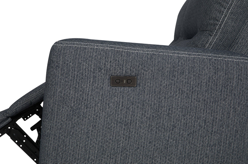 Meadow 2-Piece Left-Facing Charcoal Grey Chenille Fabric Power Reclining Sectional with Storage Chaise