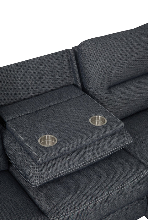 Meadow 2-Piece Right-Facing Charcoal Grey Chenille Fabric Power Reclining Sectional with Storage Chaise
