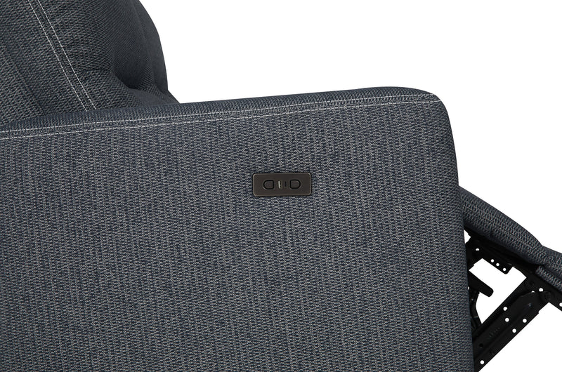 Meadow 2-Piece Right-Facing Charcoal Grey Chenille Fabric Power Reclining Sectional with Storage Chaise