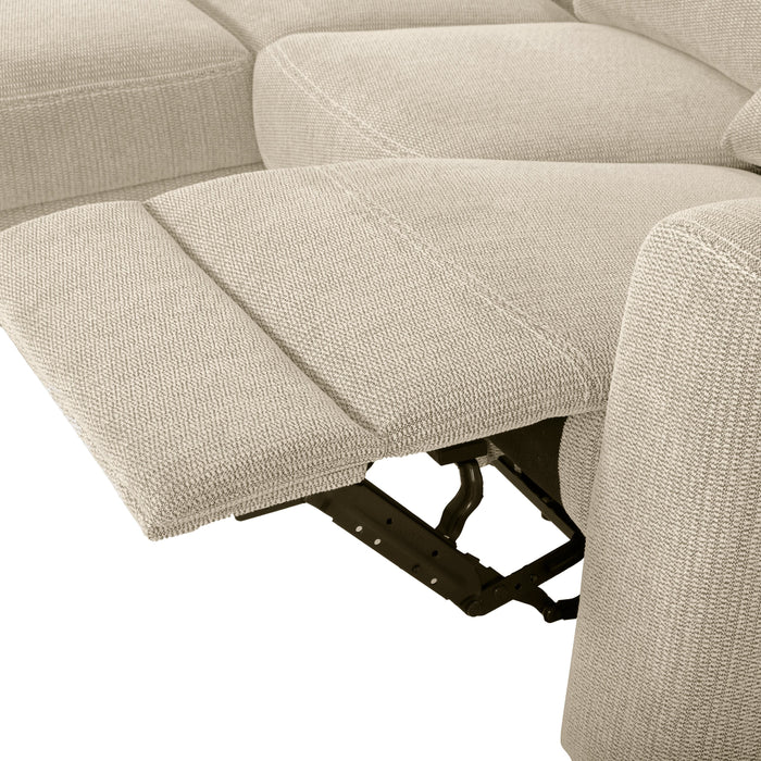 Meadow 2-Piece Left-Facing Taupe Chenille Fabric Power Reclining Sectional with Storage Chaise
