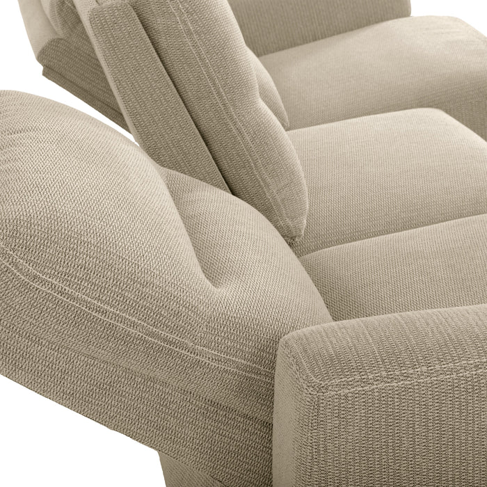 Meadow 2-Piece Left-Facing Taupe Chenille Fabric Power Reclining Sectional with Storage Chaise