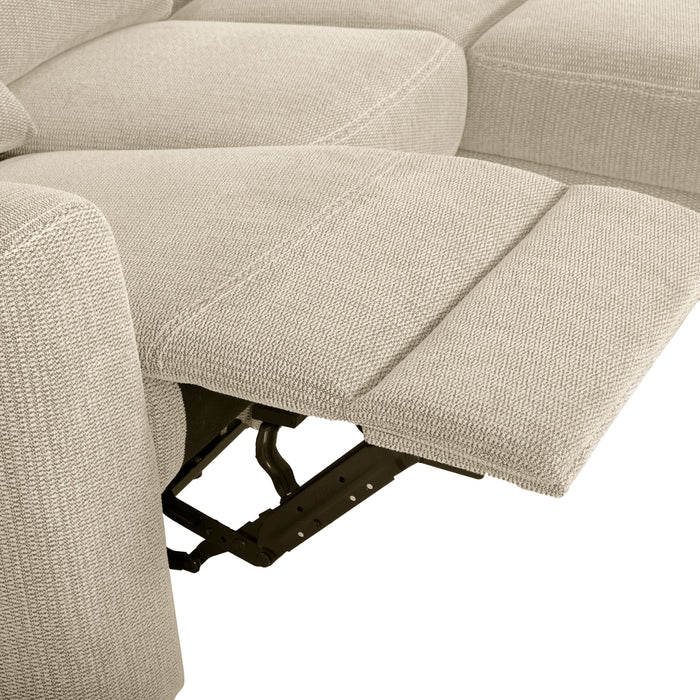 Meadow 2-Piece Right-Facing Taupe Chenille Fabric Power Reclining Sectional with Storage Chaise