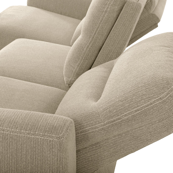 Meadow 2-Piece Right-Facing Taupe Chenille Fabric Power Reclining Sectional with Storage Chaise