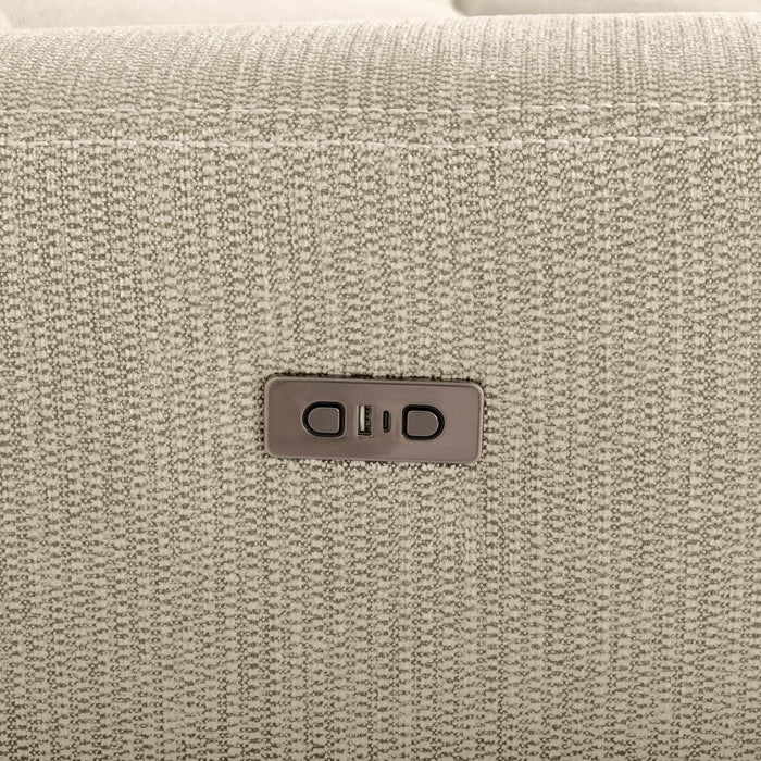 Meadow 2-Piece Right-Facing Taupe Chenille Fabric Power Reclining Sectional with Storage Chaise