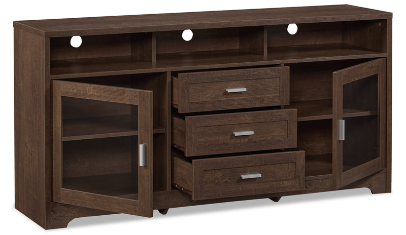Melody 60\" TV Stand with Storage and Cable Management for TVs up to 65\"- Brown