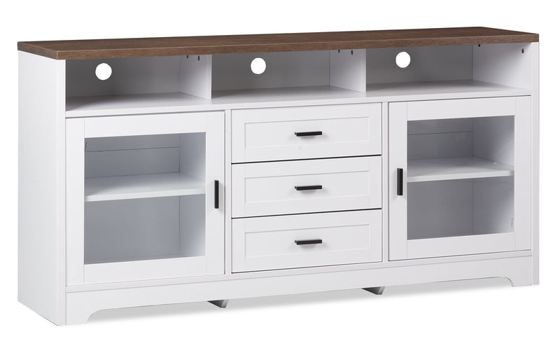 Melody 60\" TV Stand with Storage and Cable Management for TVs up to 65\"- White
