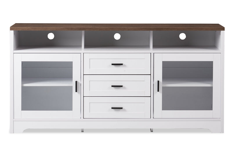 Melody 60\" TV Stand with Storage and Cable Management for TVs up to 65\"- White