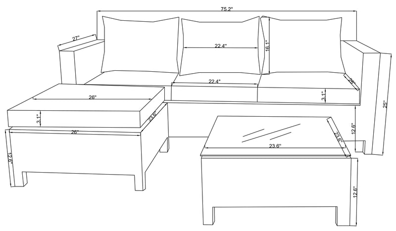 Miami 3-Piece Patio Set