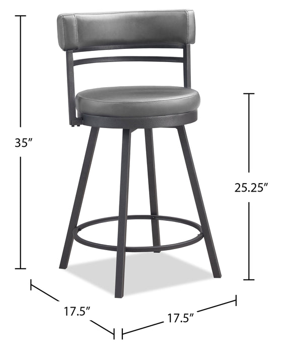 Mila Counter-Height Swivel Stool – Grey