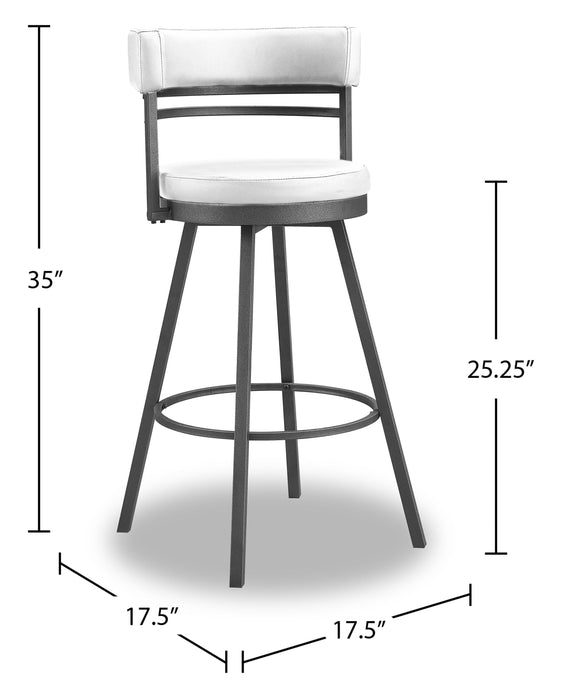 Mila Counter-Height Swivel Stool - White
