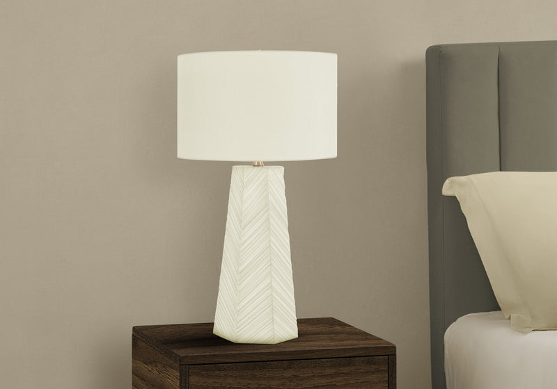 29\" White Ceramic Table Lamp